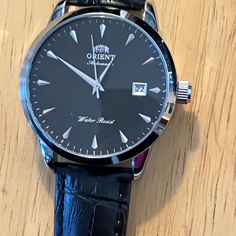 Orient Black Leather Men's Watch NWOT